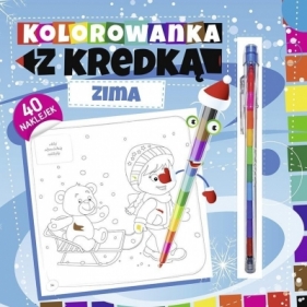 Kolorowanka z kredką. Zima - Praca zbiorowa