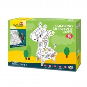 Puzzle 3D: Zestaw do kolorowania - żyrafa (306-20696)