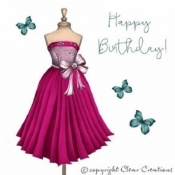 Karnet Swarovski kwadrat Urodziny burgundowa sukienka (CL0306)