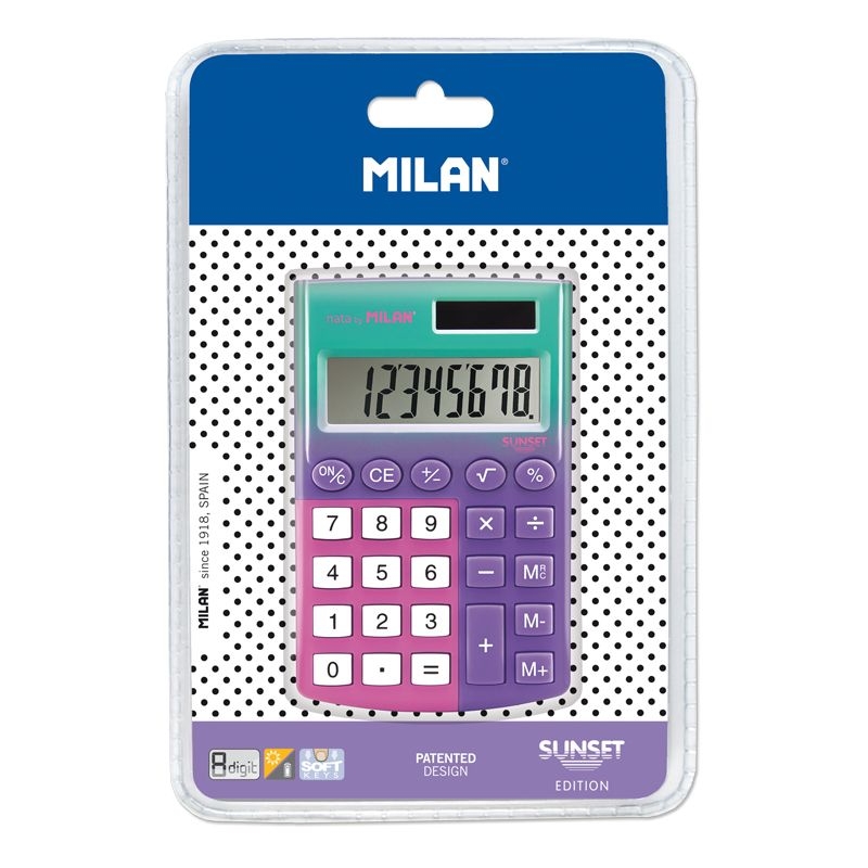 Kalkulator kiesznokowy Milan Sunset - zielono-fioletowo-różowy (151008SNPRBL)