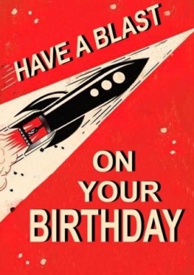 Karnet B6 z kopertą Urodziny Rakieta