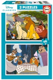 Puzzle 2x48 Król Lew Zakochany kundel