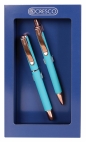 Komplet: Pióro + długopis Master w etui GB - niebieski