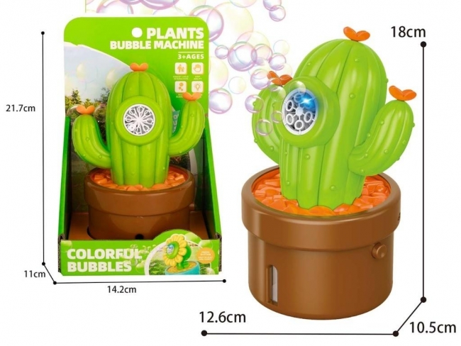 Kaktus na bańki mydlane światło