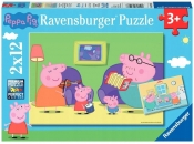 Ravensburger, Puzzle 2x12: Peppa w domu (075966)