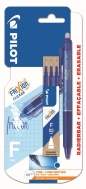 Pióro kulkowe Frixion Clicker Pilot 0,5 niebieskie +wkłady x3 blister