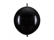 Balony z łącznikiem czarny 33cm 20szt