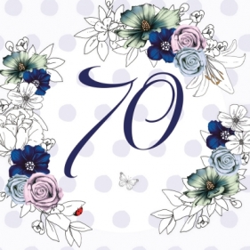 Karnet Swarovski kwadrat Urodziny 70 kwiaty (CL1470)