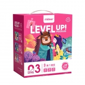 LEVEL UP! Zestaw dziecięcych puzzli dla średnio zaawansowanych - Przygody Księżniczek 3w1