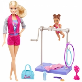 Barbie zestaw sportowy + lalki. Trenerka gimnastyki (FKF75)