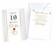 Karnet Rocznica ślubu 10