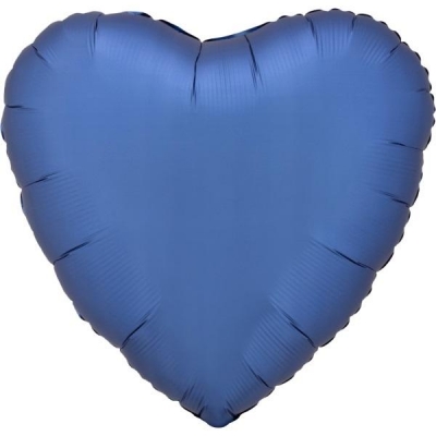 Balon foliowy Lustre Azure niebieski serce 43cm