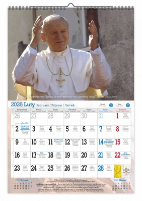 Kalendarz 2026 ścienny jednostronny A3 - Święty Jan Paweł II