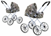 Wózek dla lalek duże koła szary 60cm