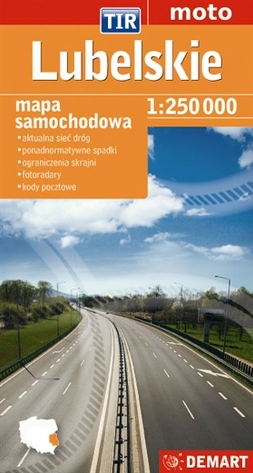 Lubelskie TIR dla zawodowców mapa samochodowa 1:250 000