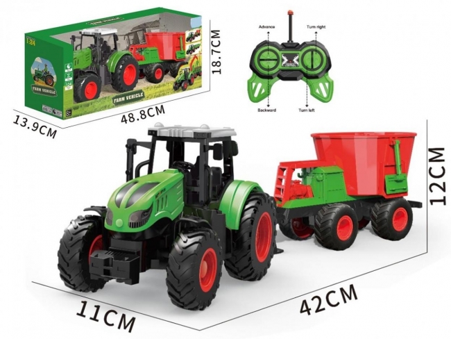 Traktor R/C z przyczepą 1:24 42x11x12cm