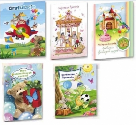 Karnet B6 z elem. Serdeczne życzenia (10szt) MIX