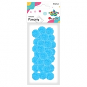 Pompony dekoracyjne, 30 szt. - niebieskie (352954)