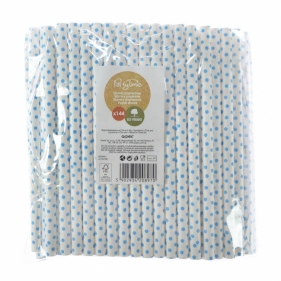 Słomki papierowe jumbo 10mm niebieskie 144szt