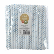 Słomki papierowe jumbo 10mm niebieskie 144szt