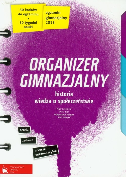 Organizer gimnazjalny Historia Wiedza o społeczeństwie