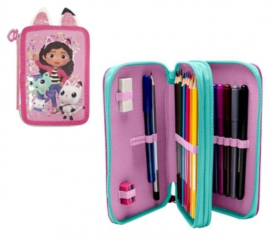 Piórnik 2-komorowy z wyposażeniem Gabby`s Dollhouse