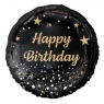 Balon foliowy Happy Birthday czarny 18 cali