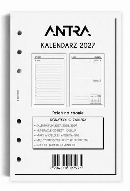 Wkład kalendarzowy 2027 Memofix A5 DNS
