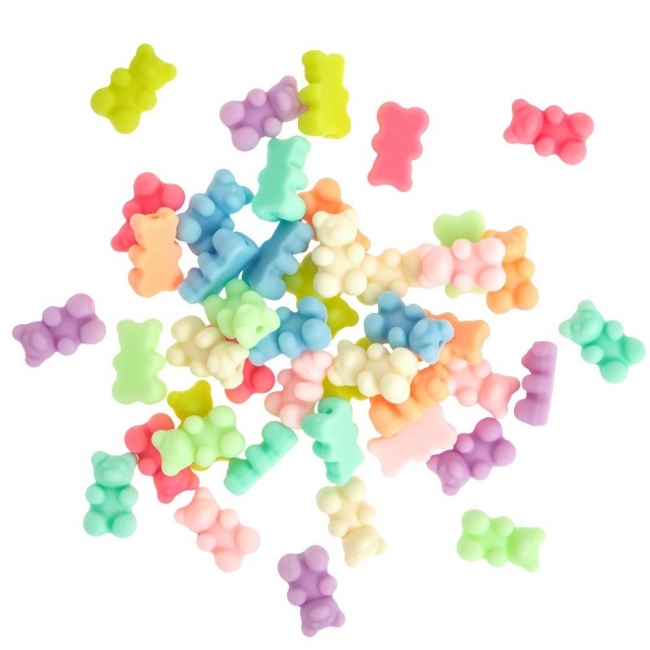 Koraliki alrylowe macaron bears 45szt