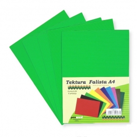 Tektura A4 falista zielona 5szt