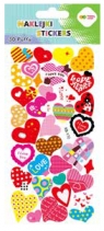 Naklejki 3D Puffy - Love Hearts, 9.5 cm x 22 cm, Happy Color