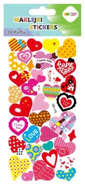 Naklejki 3D Puffy - Love Hearts, 10 x 22 cm, Happy Color