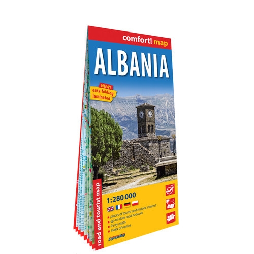 Albania laminowana mapa samochodowo-turystyczna 1:280 000