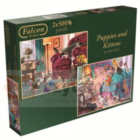 Puzzle 2x500: Pieski & Kotki (11097)