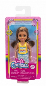 Lalka Barbie Chelsea i przyjaciele Mała lalka Żółto-niebieski strój/Brązowe włosy (DWJ33/GXT36)