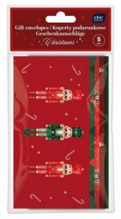 Koperty podarunkowe 22x11cm 120g - Christmas, 5 szt.