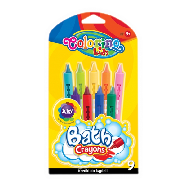 Kredki do kąpieli Colorino Kids, 9 kolorów (38973PTR) (OUTLET - USZKODZENIE)