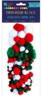 Pompony akrylowe mix świąteczny (100 szt)