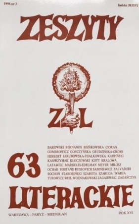 Zeszyty literackie 63 3/1998 - praca zbiorowa