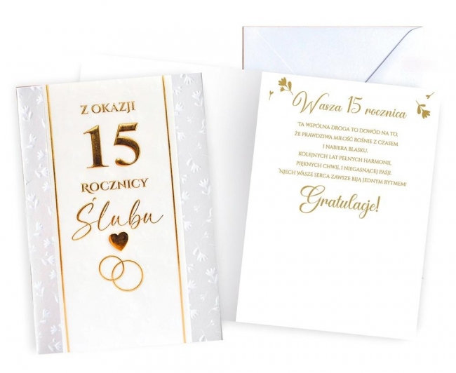Karnet Rocznica ślubu 15