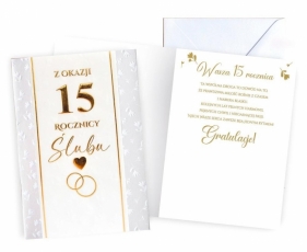 Karnet Rocznica ślubu 15