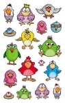 Naklejki metaliczne dla dzieci - Ptaki (56797)