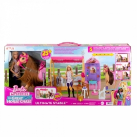 Lalka Barbie zestaw ze stajnią, koniem i akcesoriami (HXJ44)