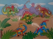 Układanka drewniana Dinozaury 5 - <br />