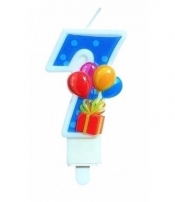 Świeczka urodzinowa 7 z balonami