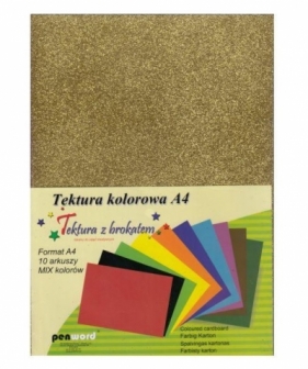Tektura brokat gładka A4 mix kolorów