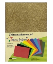 Tektura brokat gładka A4 mix kolorów