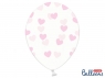 Balon gumowy Partydeco gumowy przezroczysty w jasny róż serca 30 cm/6 sztuk pastelowy 6 szt przezroczysty 300 mm (SB14C-228-099P-6)