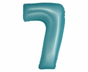 Balon foliowy Smart cyfra 7 niebieski matowy 76cm