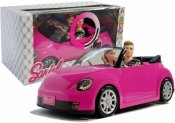 Lalki z różowym samochodem światło dźwięk